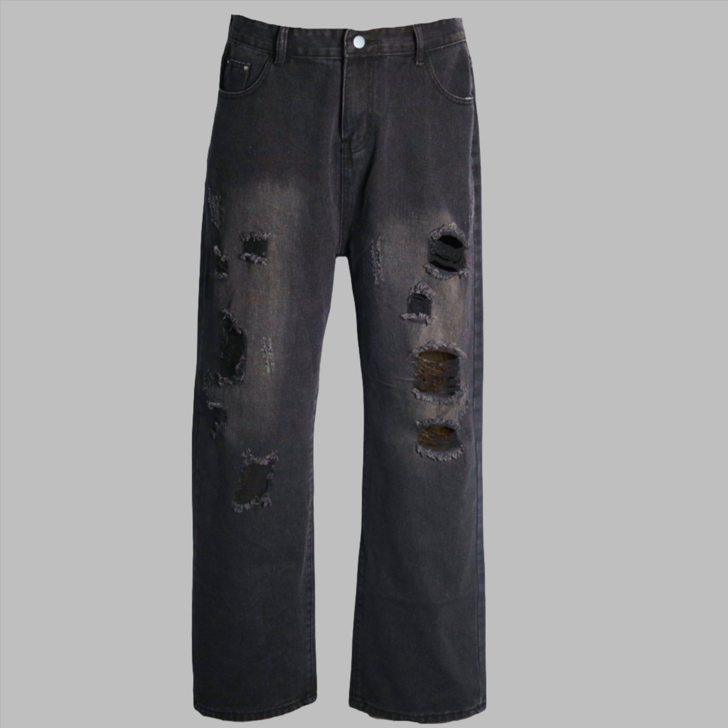 UPSET #02 straight ripped jeans