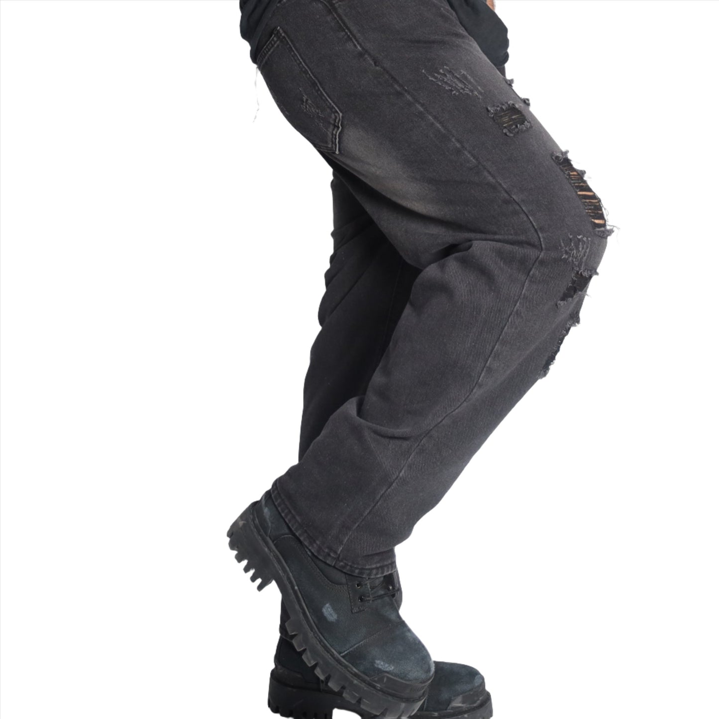 UPSET #02 straight ripped jeans