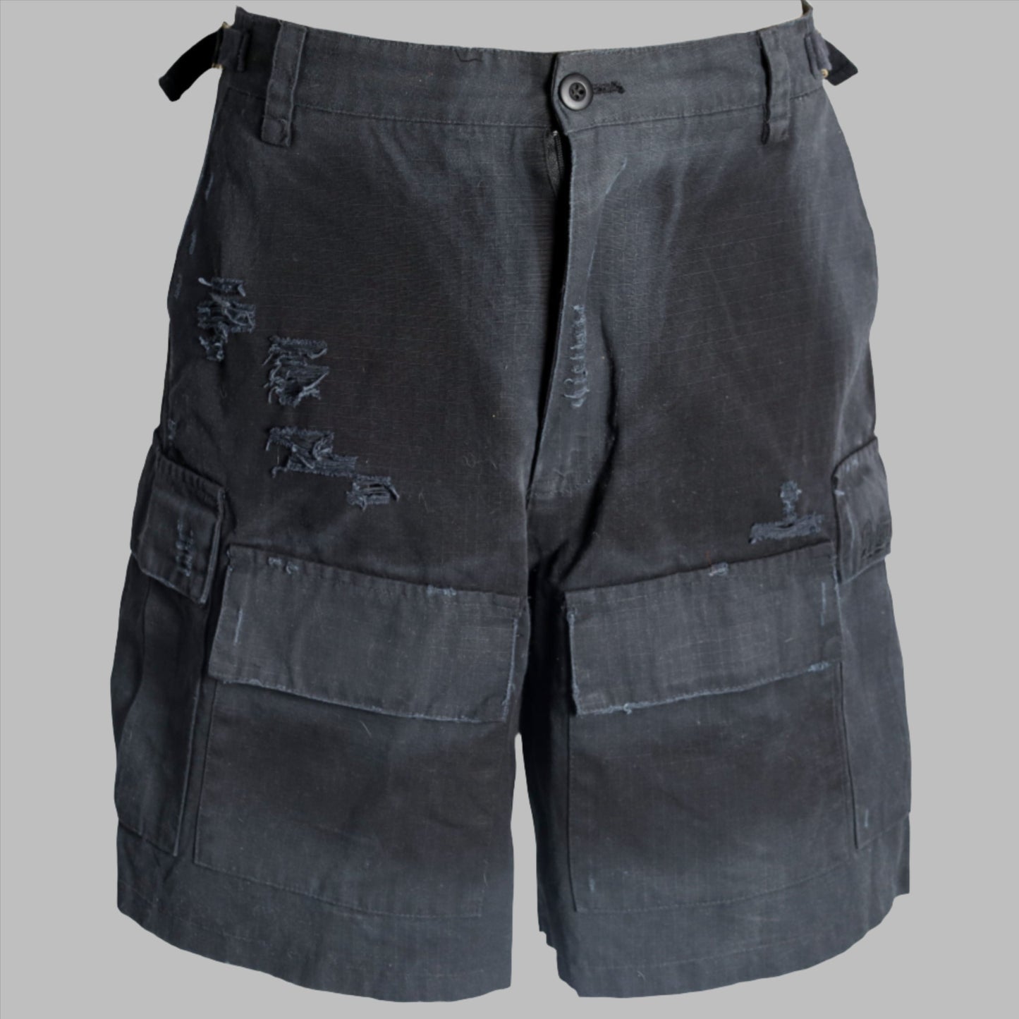 SHORTS #02 cargo ripped washed ristop cotton pants