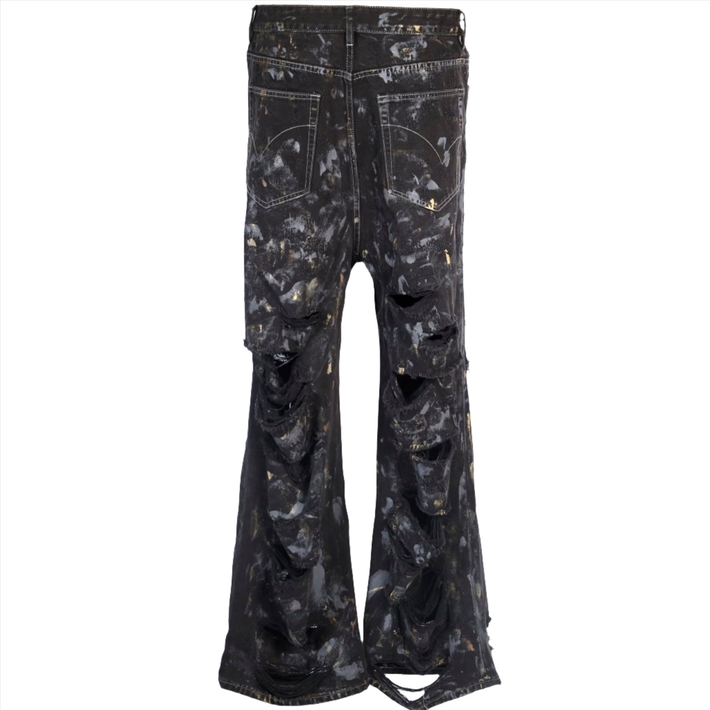 RAVE #02 baggy dirty effect back ripped destroyed jeans