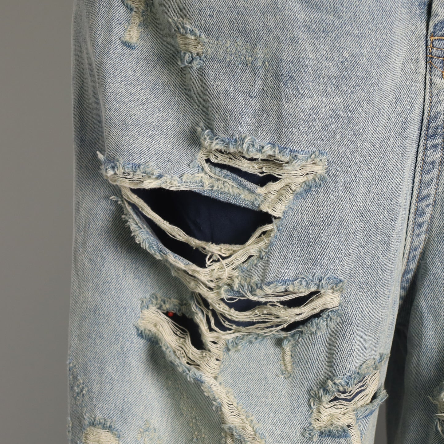 RAVE #04 baggy ripped destroyed double layered jeans