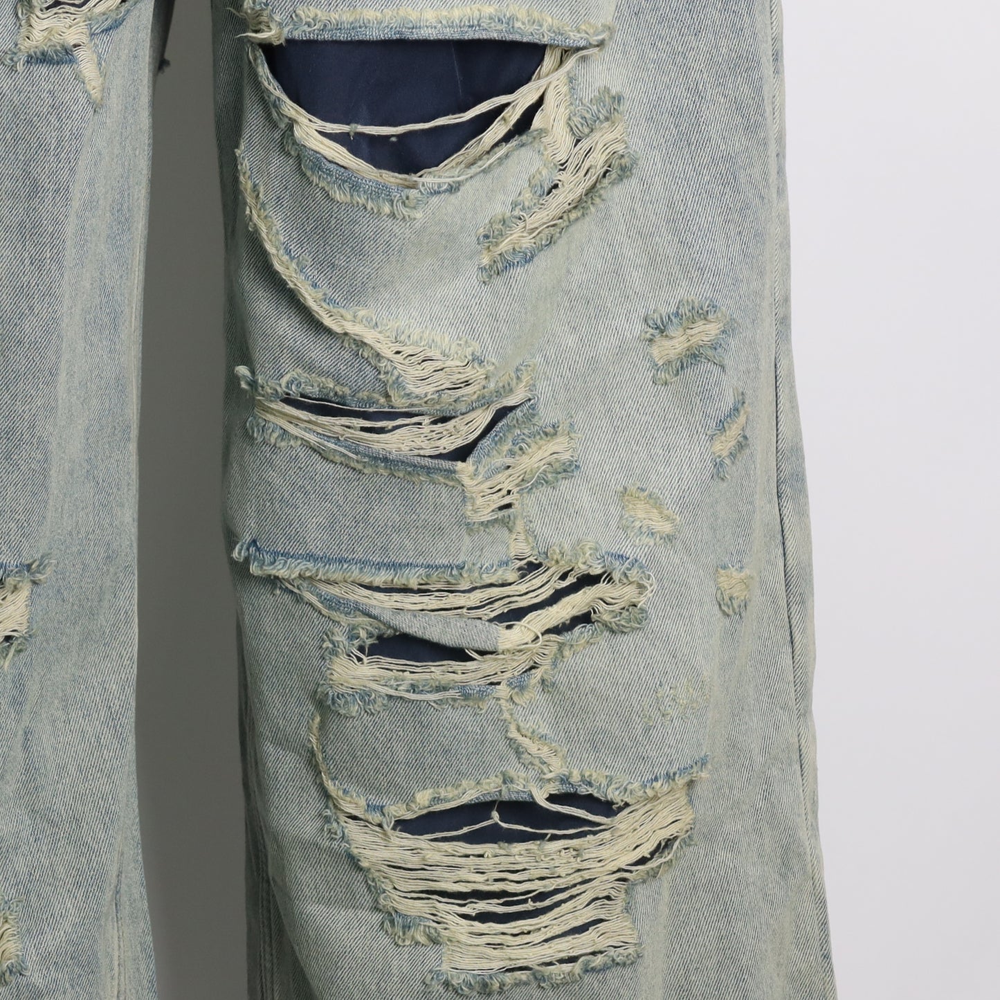 RAVE #04 baggy ripped destroyed double layered jeans
