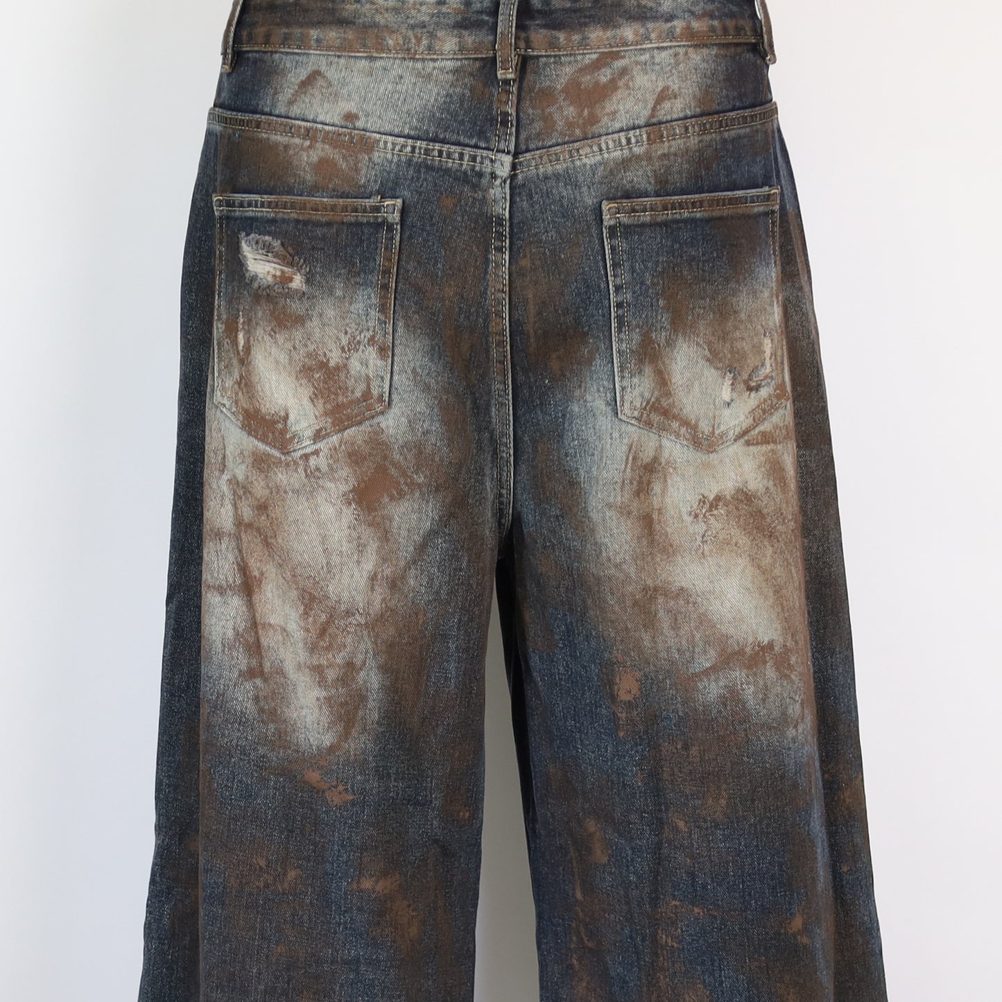 RAVE #10 super baggy dirty effect ripped washed jeans