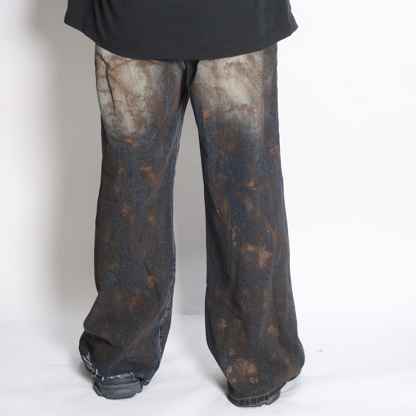 RAVE #10 super baggy dirty effect ripped washed jeans