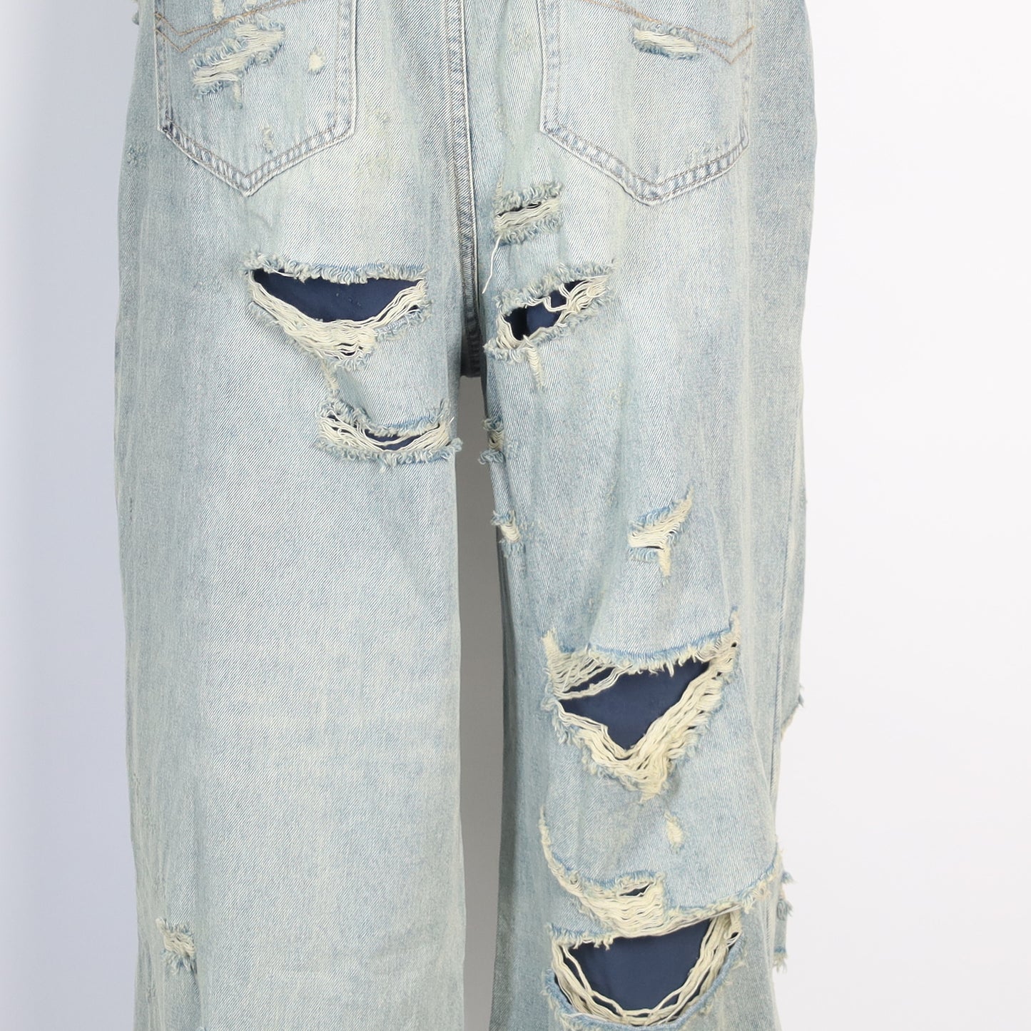 RAVE #04 baggy ripped destroyed double layered jeans