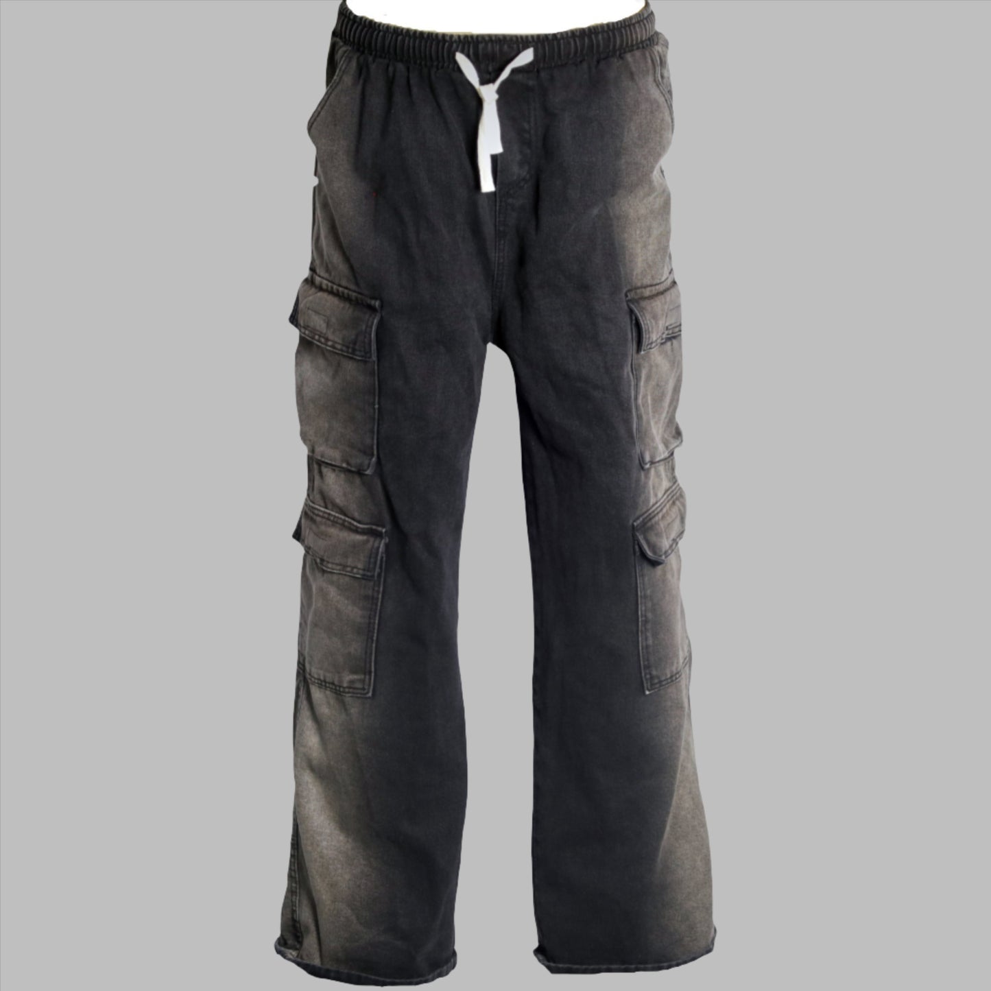 RAVE #05 baggy washed effect cargo jeans