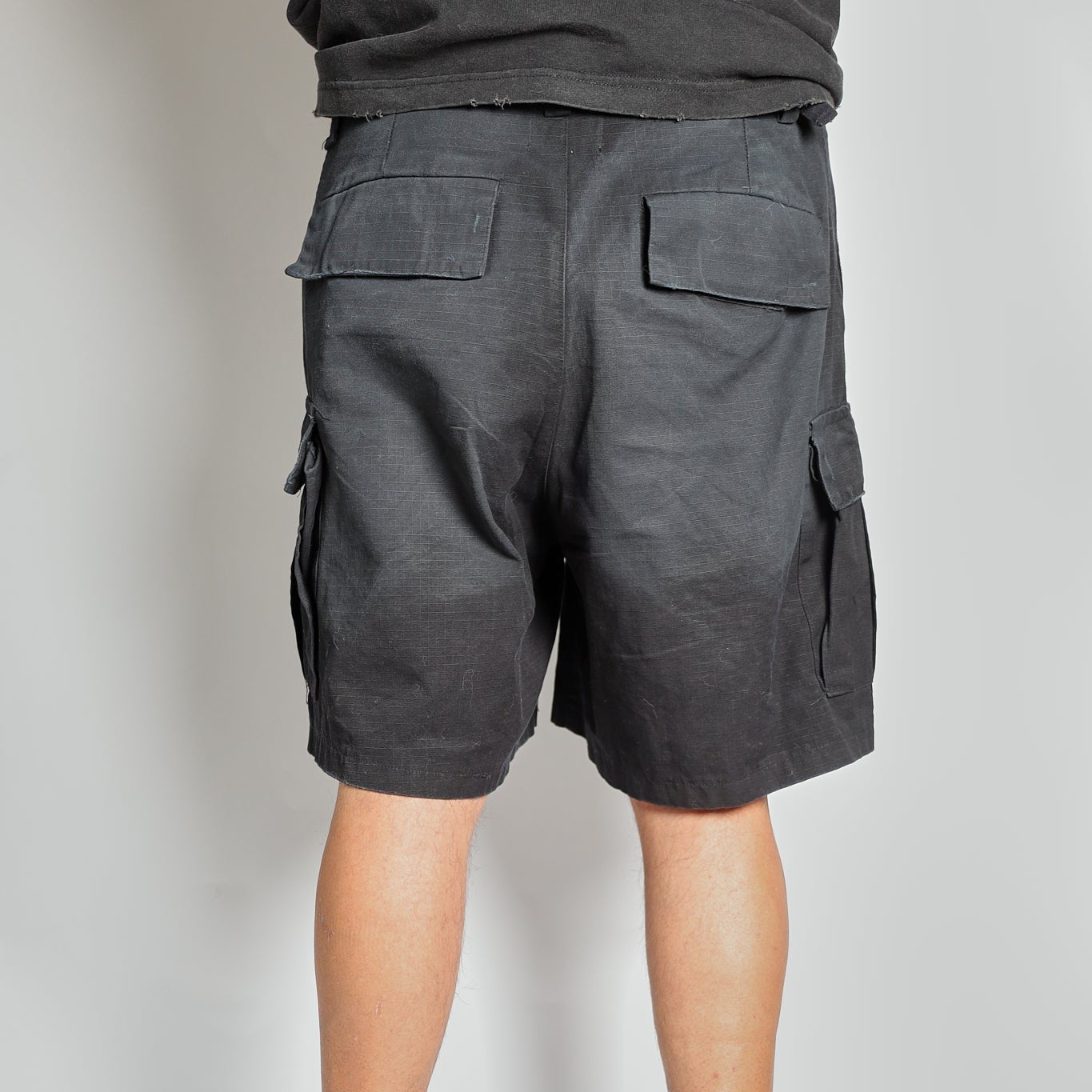 SHORTS #02 cargo ripped washed ristop cotton pants