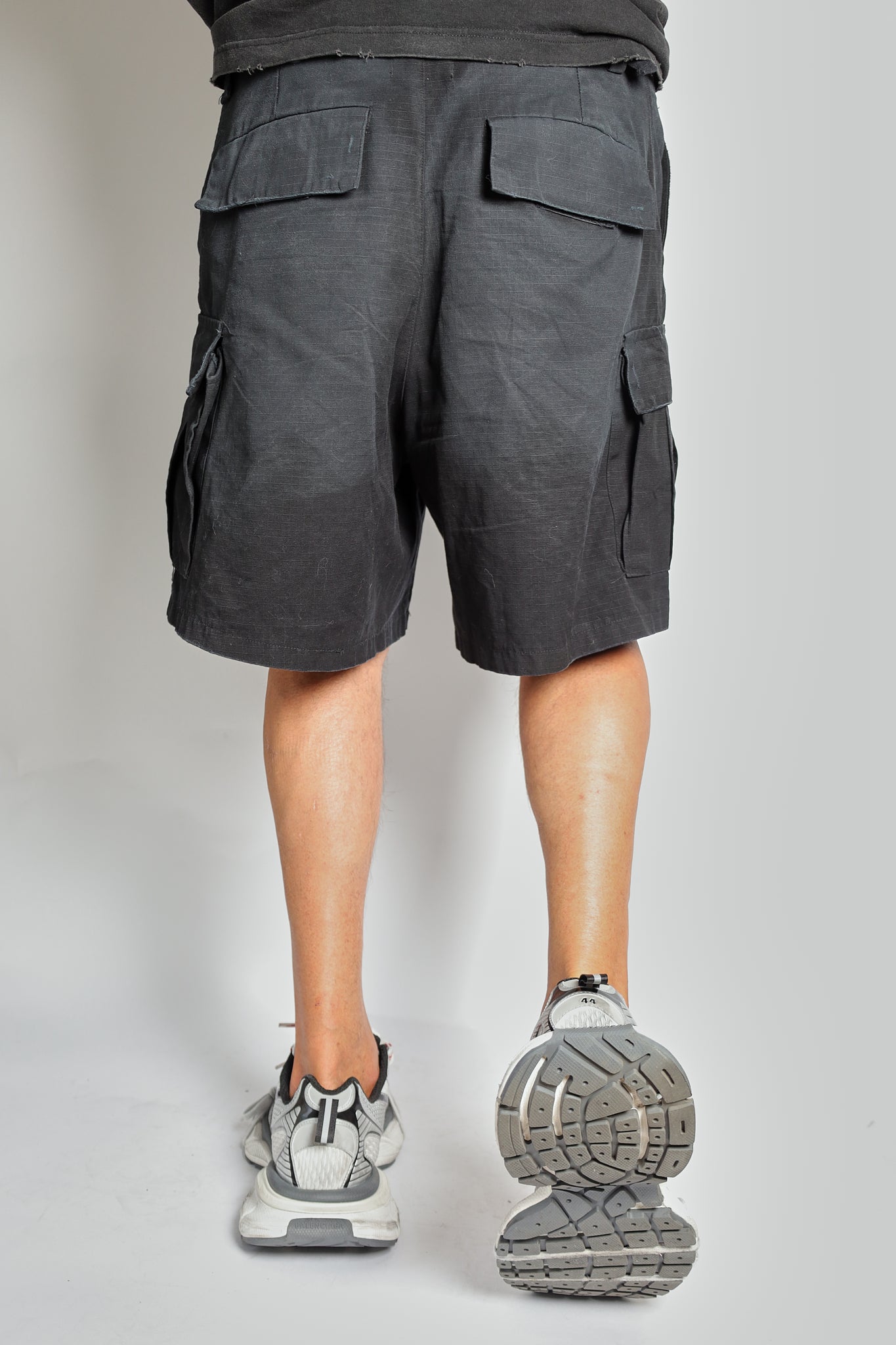 SHORTS #02 cargo ripped washed ristop cotton pants