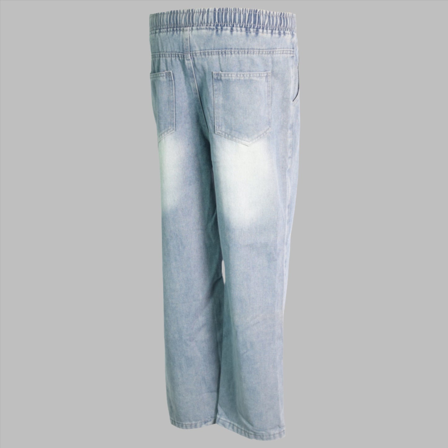 RELAX #02 straight washed denim sweatpants