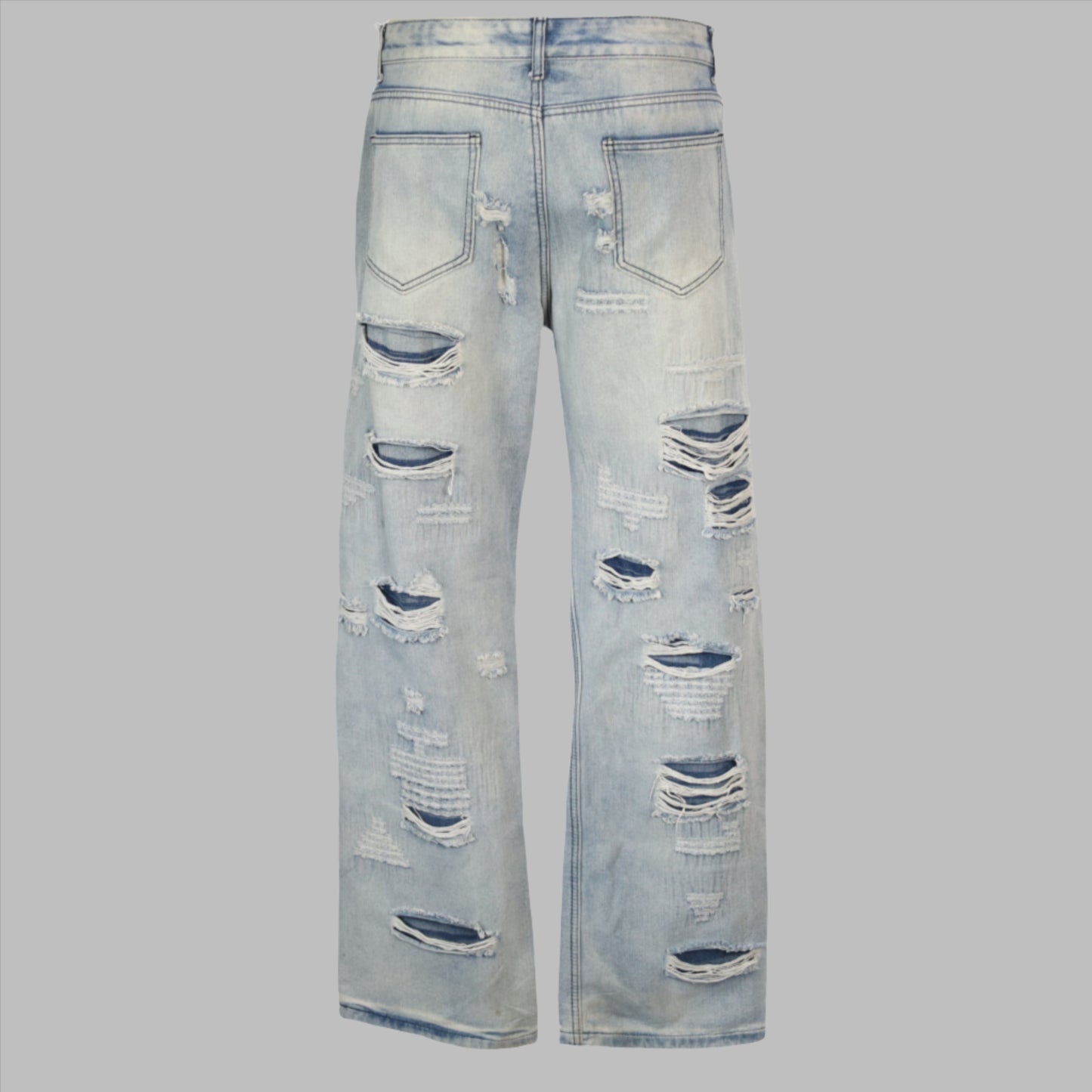 UPSET #01 double layered very ripped jeans