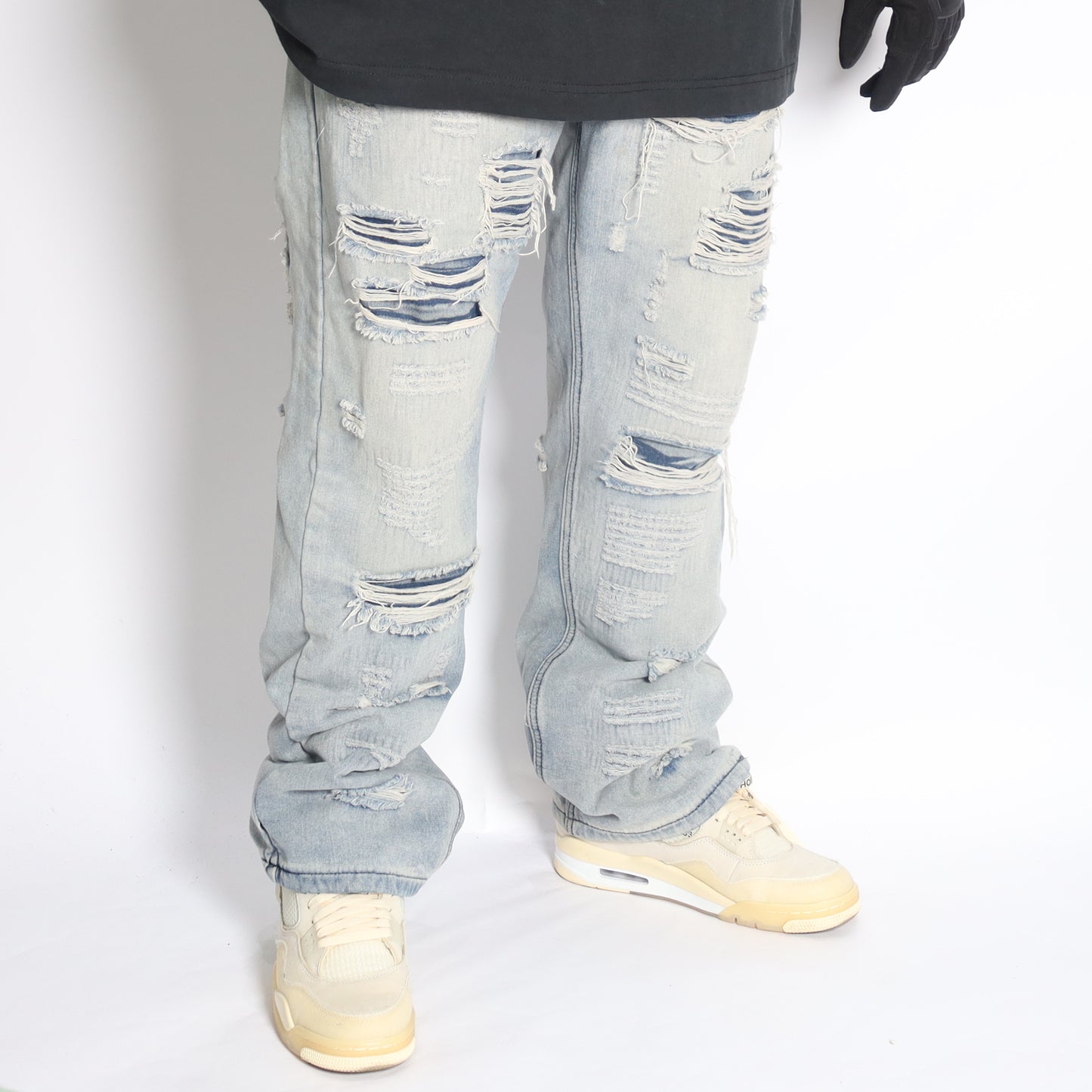 UPSET #01 double layered very ripped jeans