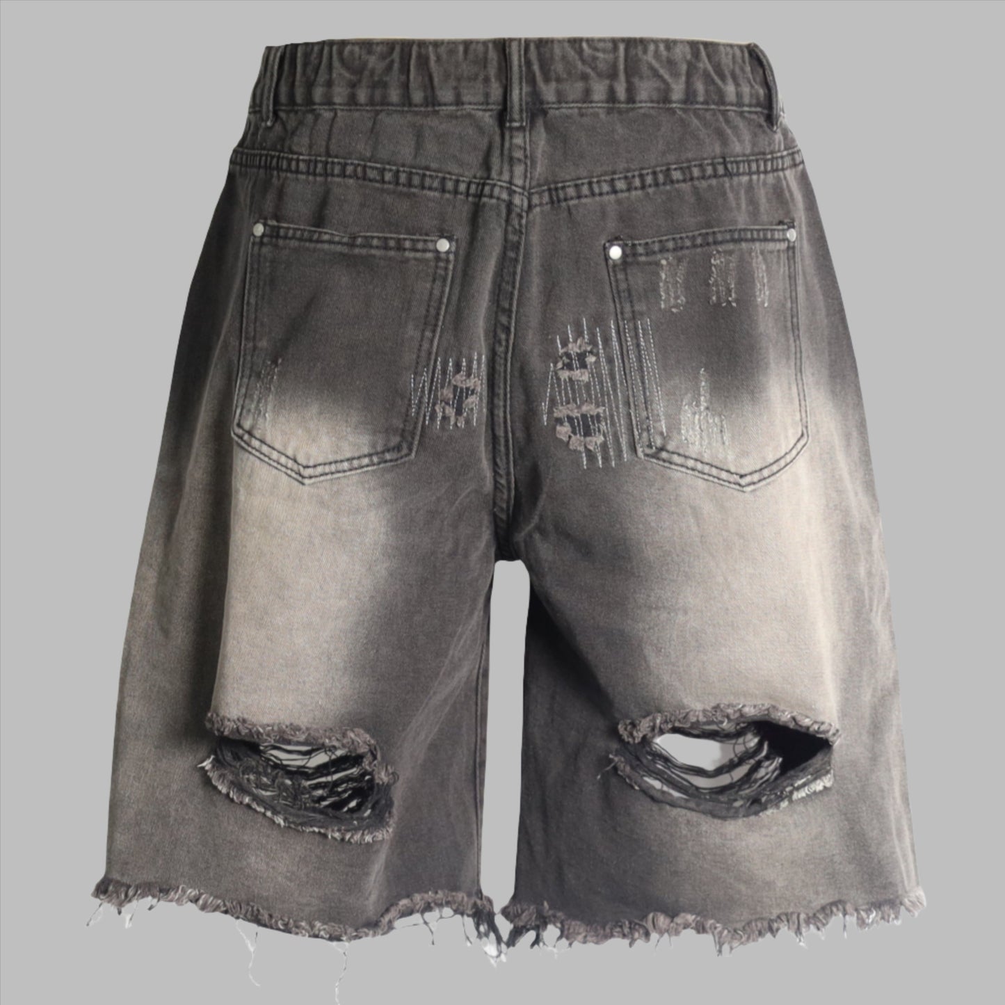 SHORTS #03 ripped washed denim