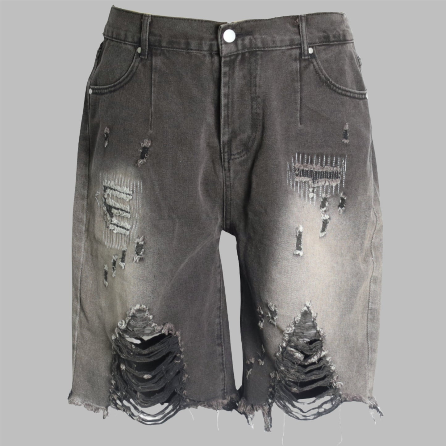 SHORTS #03 ripped washed denim